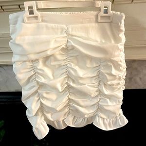 American threads white ruffle skirt